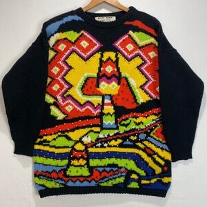Kitty Hawk by Vivian‎ Wang Multicolor Geometric Beaded Knit Sweater
